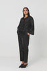 Rabens Saloner viet glimmer crop shirt jacket black glimmer